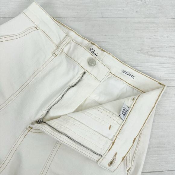 Rails Denim Size 29 The Getty Crop Utility Wide Leg Jeans Ecru High Rise Preppy - Picture 12 of 16